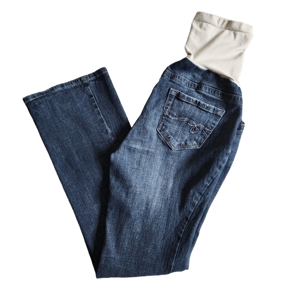 3/$25 Indigo Blue Medium Wash Flare Maternity Jeans - Medium - Picture 1 of 9